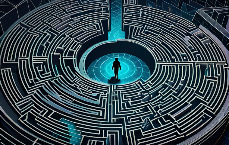 **

> A complex legal landscape illustration. Imagine a person navigating a maze of laws (GDPR, data protection) symbolized by winding paths and walls. In the background, faint outlines of blockchain nodes and AI neural networks are visible. The overall tone is serious and slightly ominous, representing the challenges and potential pitfalls of decentralized health records. Style: Digital art, slightly abstract.

**